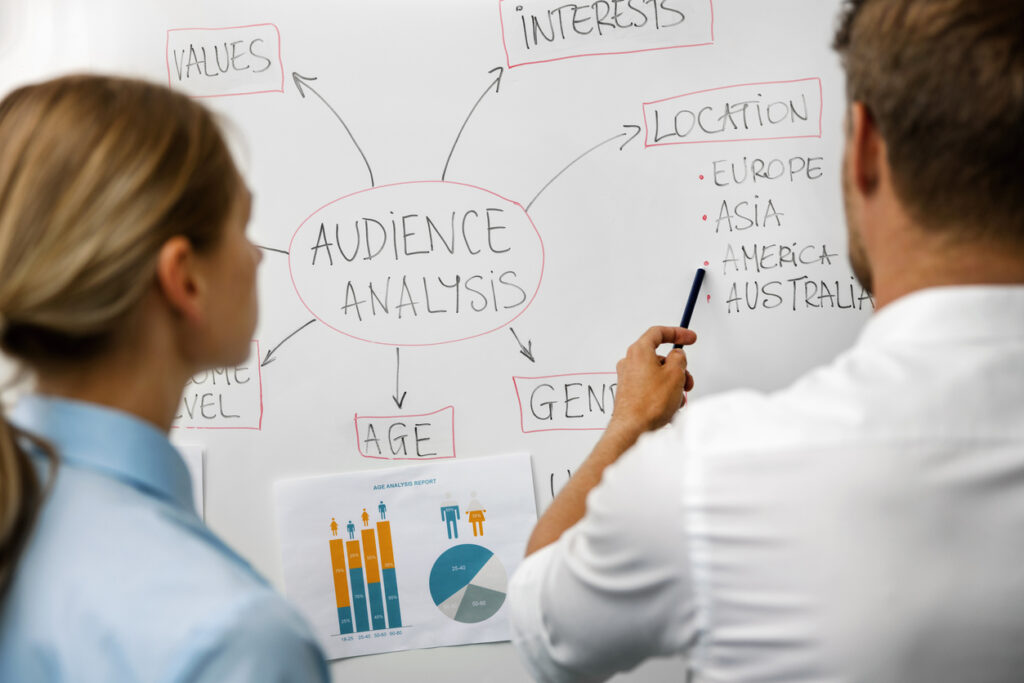 target audience analysis market segmentation - marketing people analyzing business customer data on whiteboard | Marketing Direction | Digital Marketing Agency | Tampa - St Pete FL